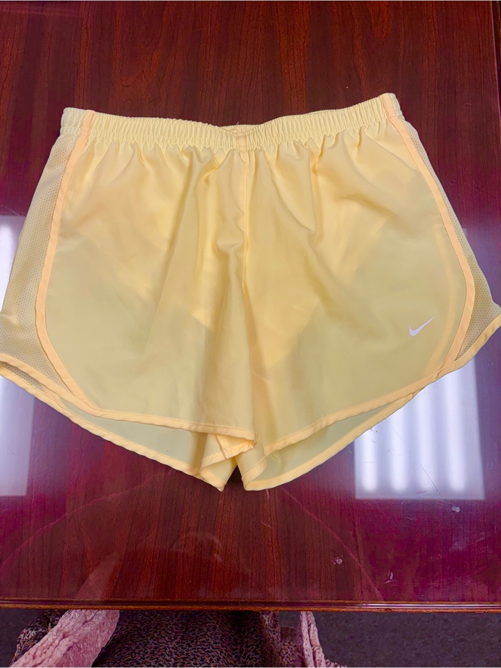 Nike girls/youth Yellow Running Shorts